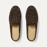 The Penny Loafer Mule in ReVelvet Cheetah shown from the top.