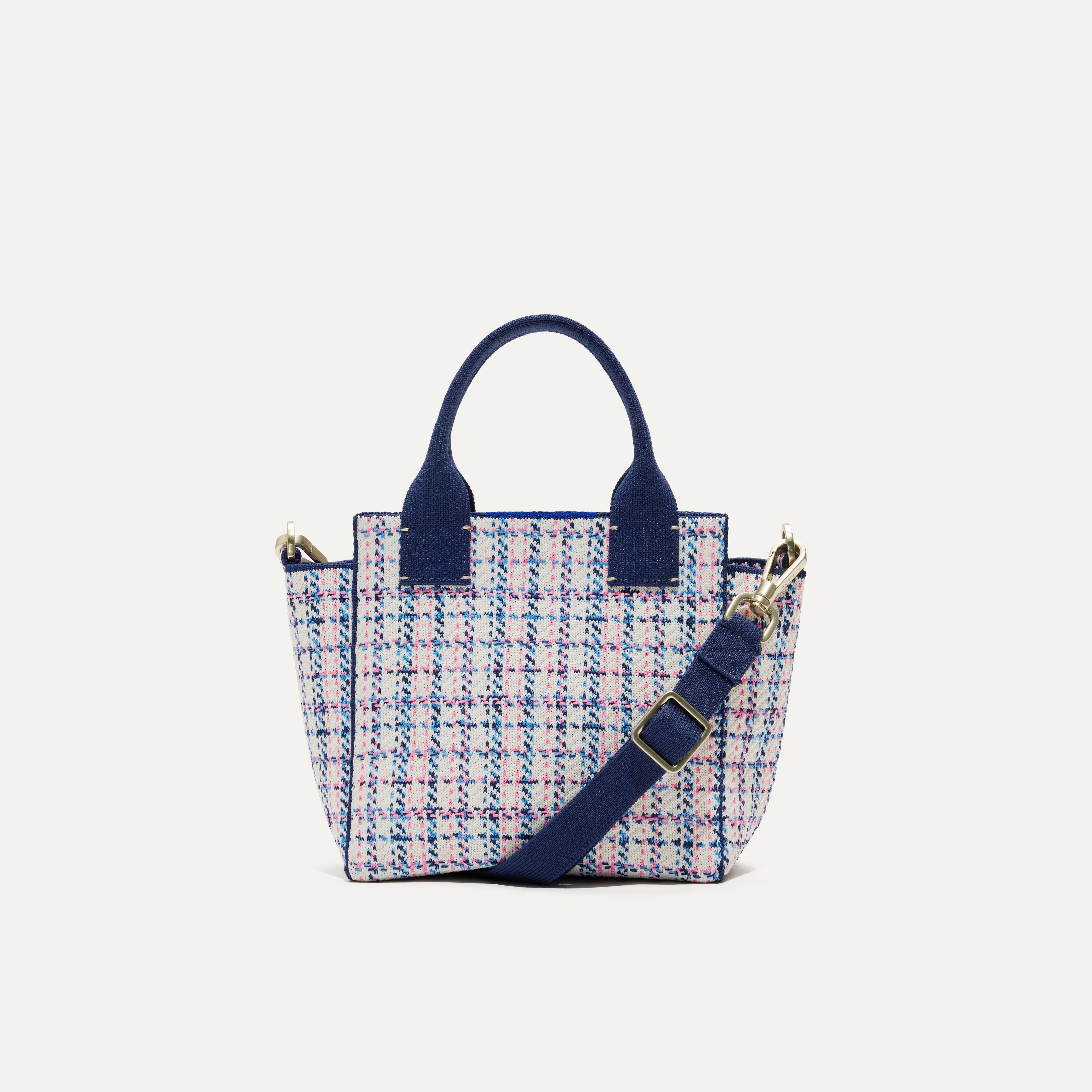 PLP |The Mini Handbag in Primrose Tweed shown from the front.
