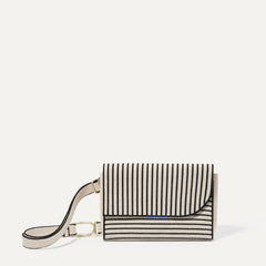 PLP |The Hemp Belt Bag in Black & Beige shown from the front.