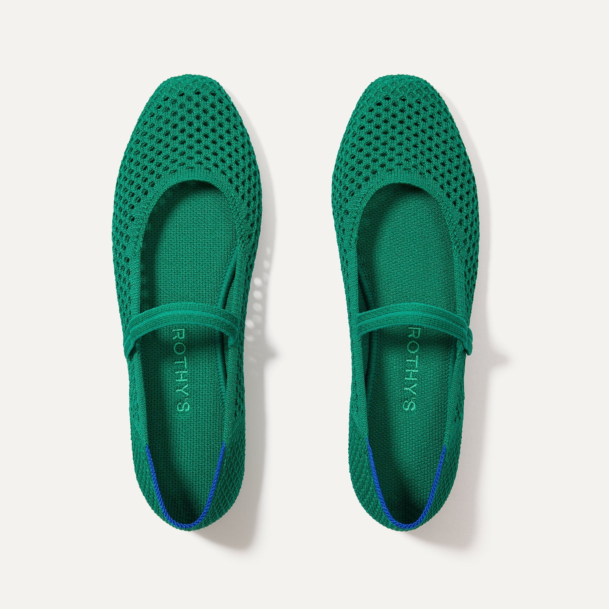 The Square Mary Jane in Clover Mesh shown from the top. 