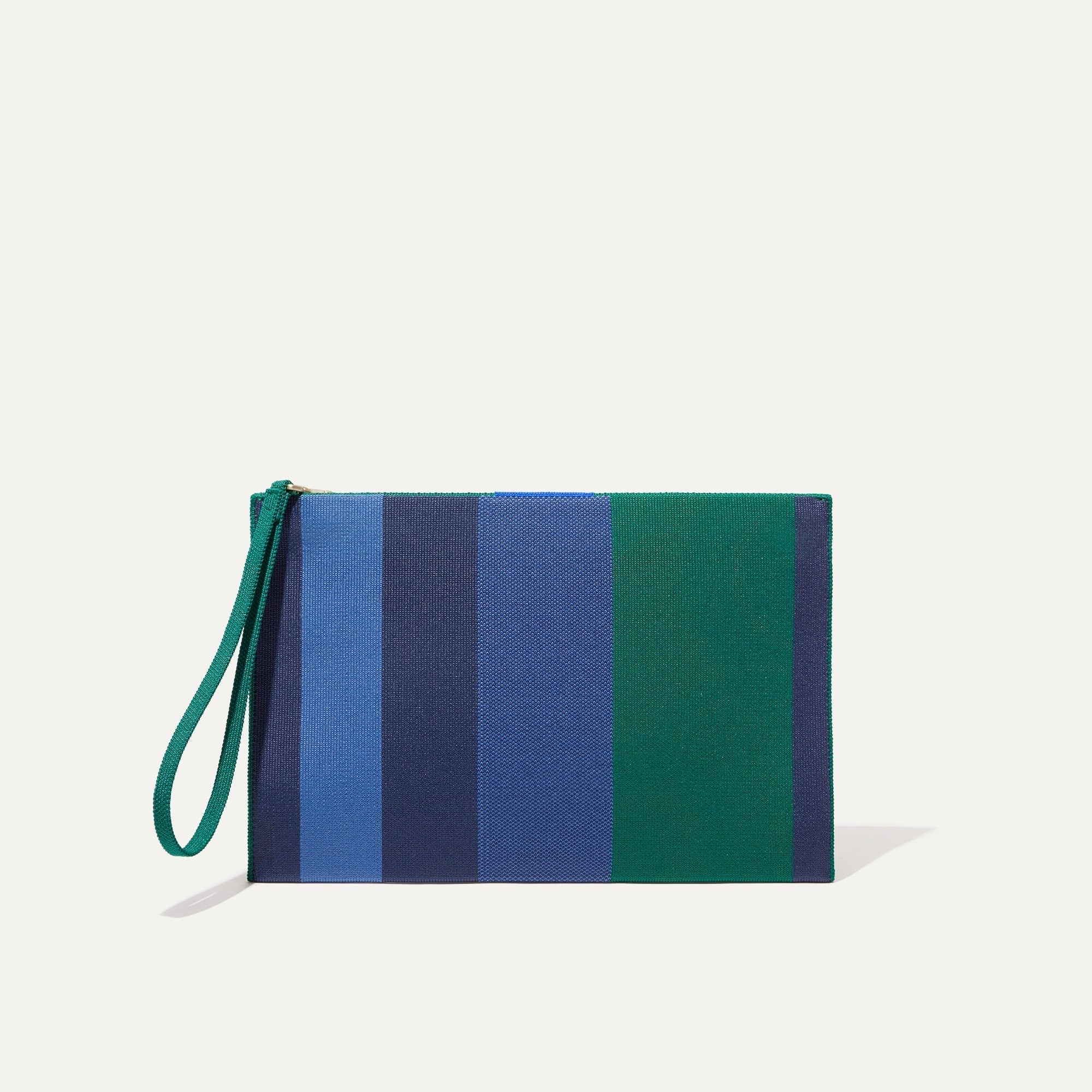 PLP |The Wristlet in Ivy Rugby Stripe shown from the front.