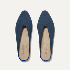 The Almond Demi in Navy shown from the top. 