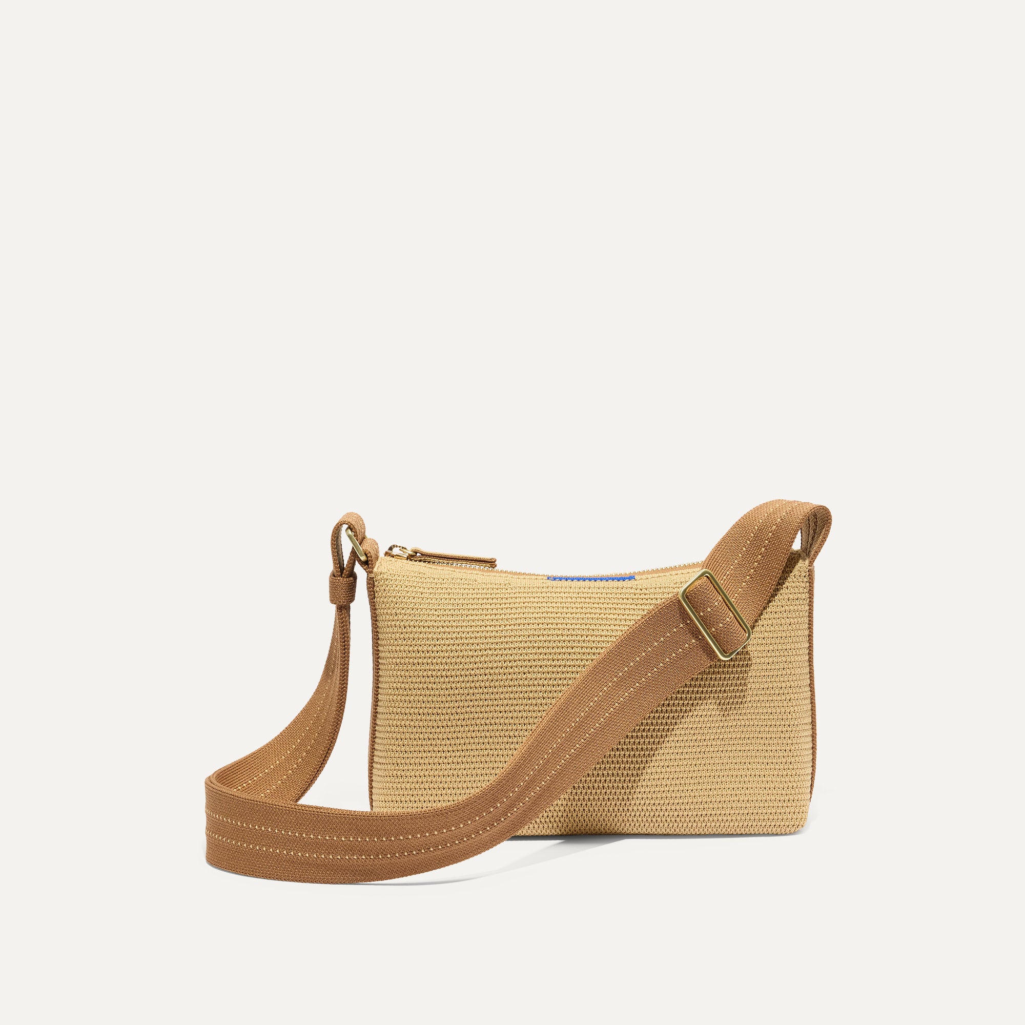 PLP |The Casual Crossbody in Brown Butter Raffia-Knit, shown from the front.