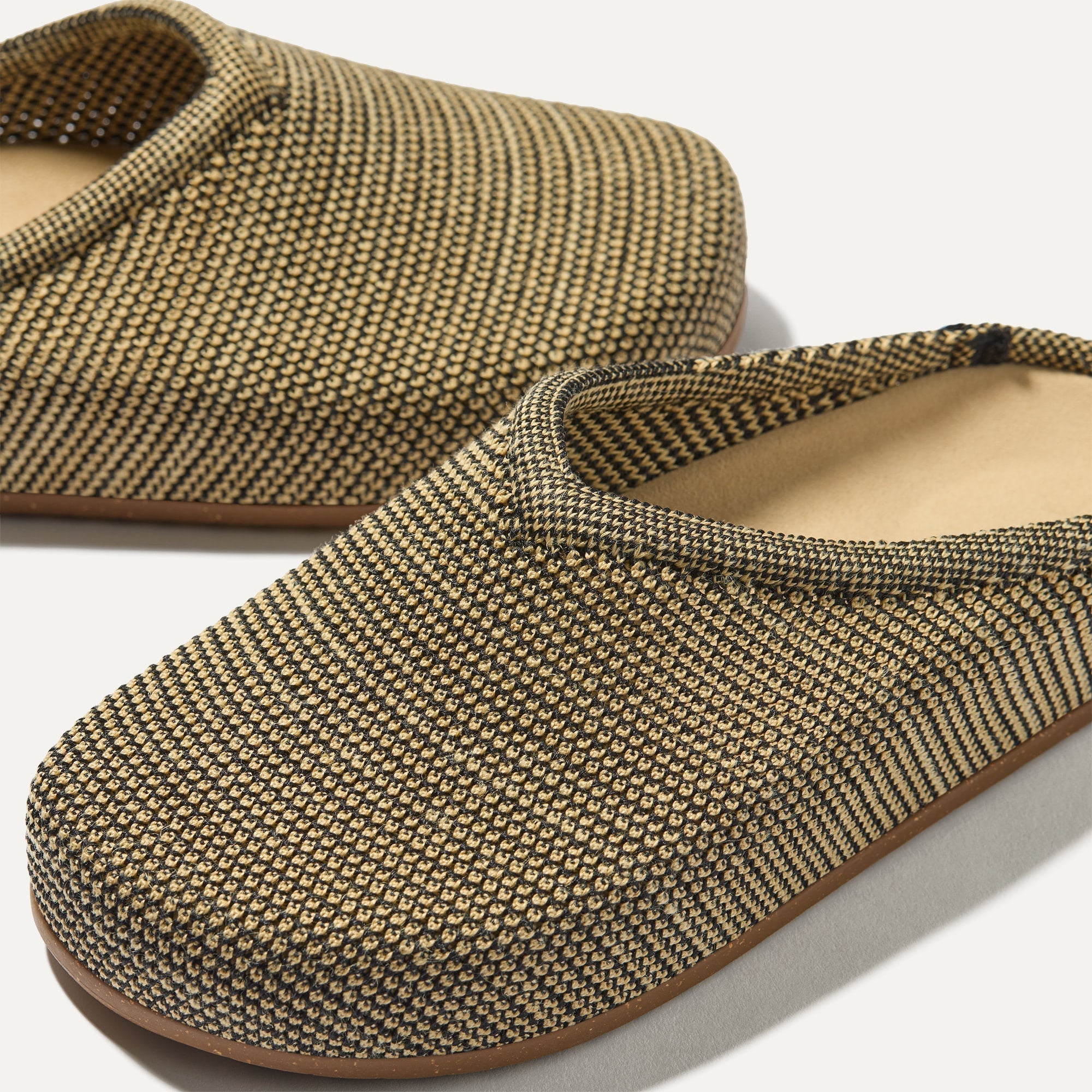 The toe and vamp of The Casual Clog, in diagonal view.