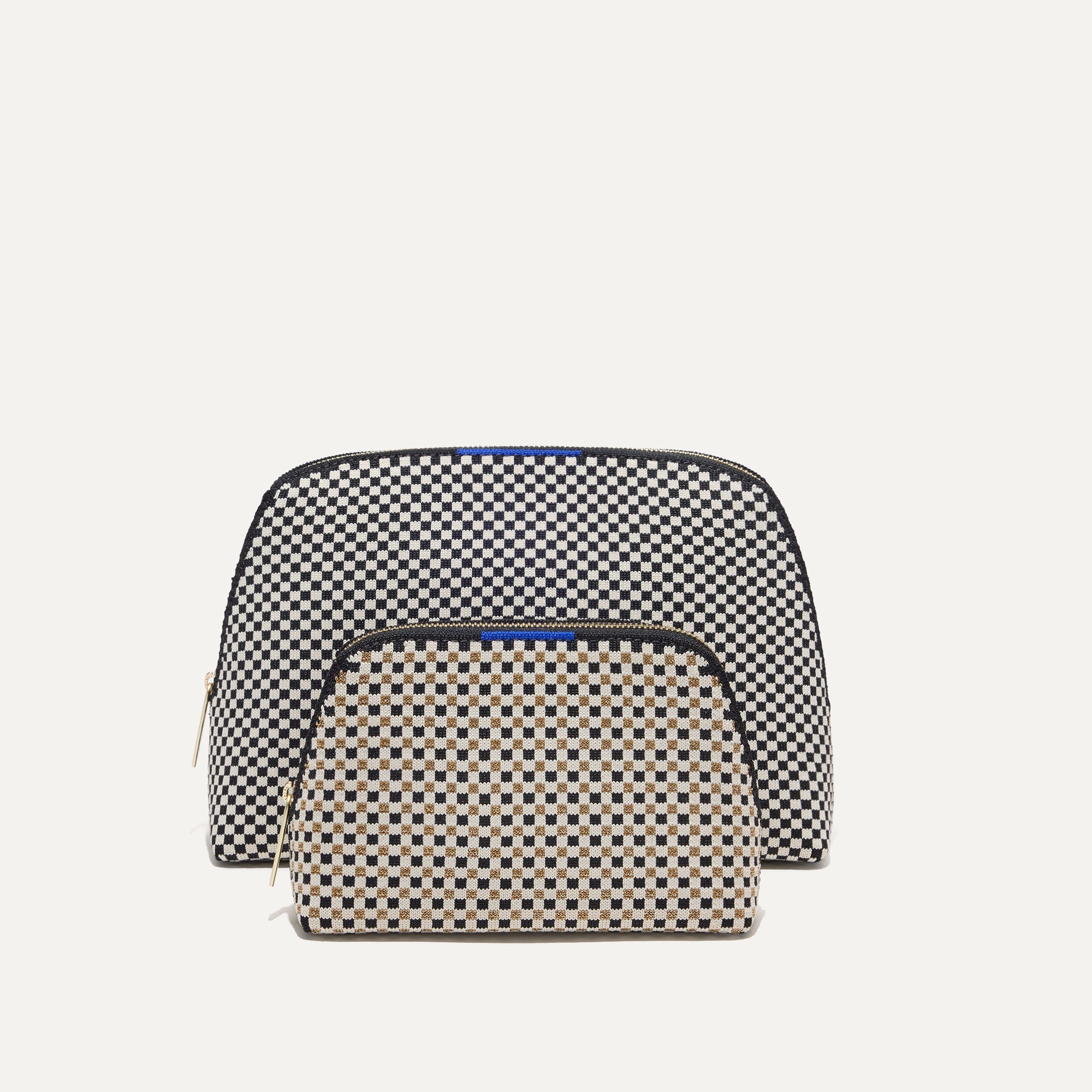 PLP |The Vanity Set in Black and White Micro Check shown from the front.