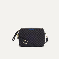 PLP |The Crossbody Camera Bag in  Black Sand, shown from the front. 