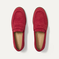The Penny Loafer in ReVelvet Ruby shown from the top.