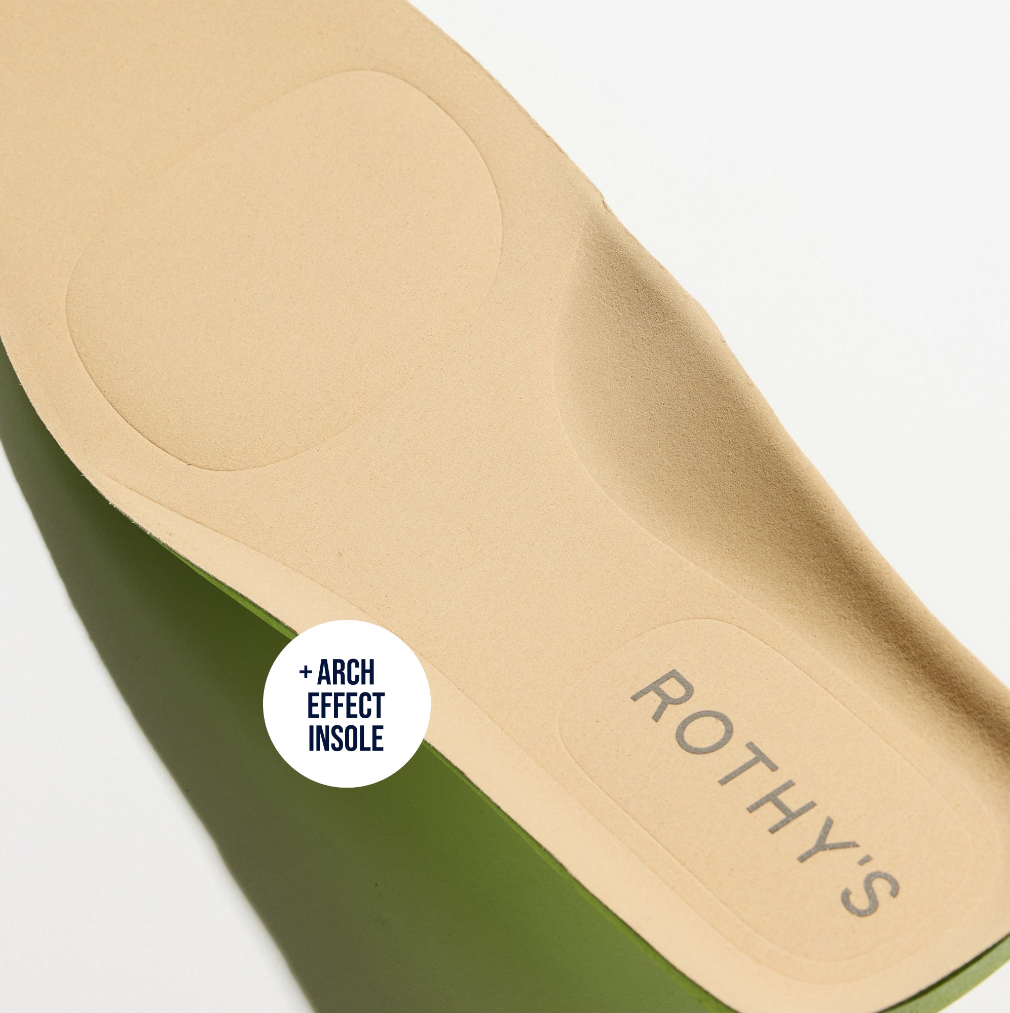 Close up of the Arch Effect Insole on The Men's Daily Driver in Forest Camo. 