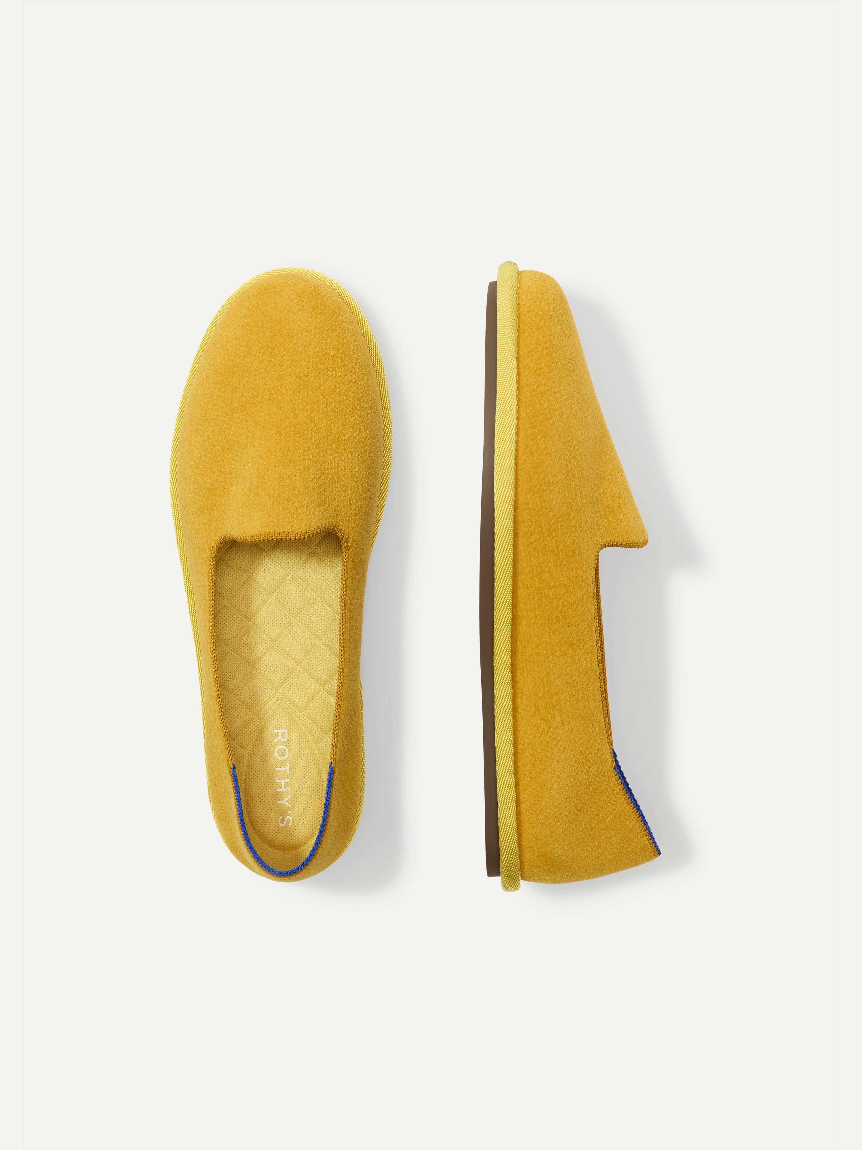 PLP | The Cruiser Loafer in ReVelvet Saffron shown from the top. 