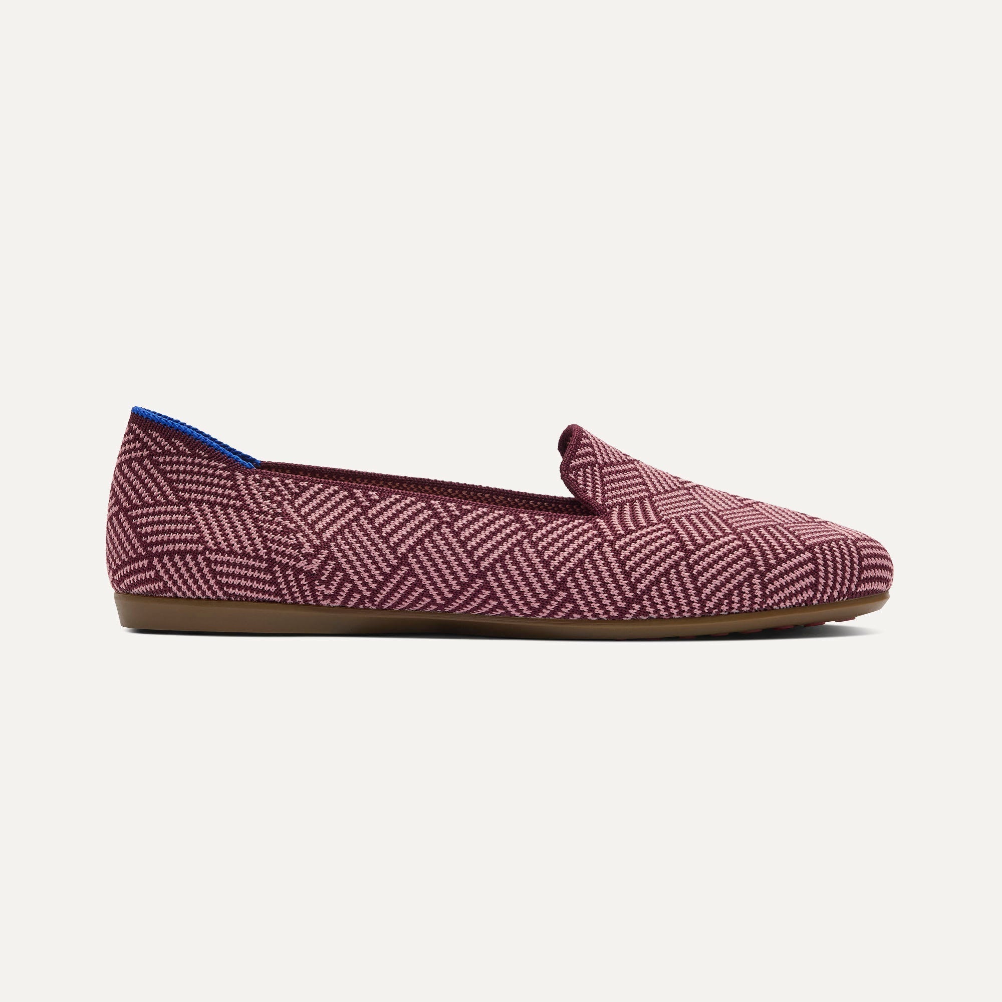 side | The Daily Loafer in Fig Zig Zag shown from the side. 