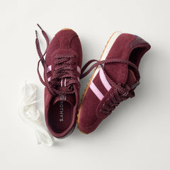 PDP |The Ivy Sneaker in ReVelvet Syrah shown from the top. 