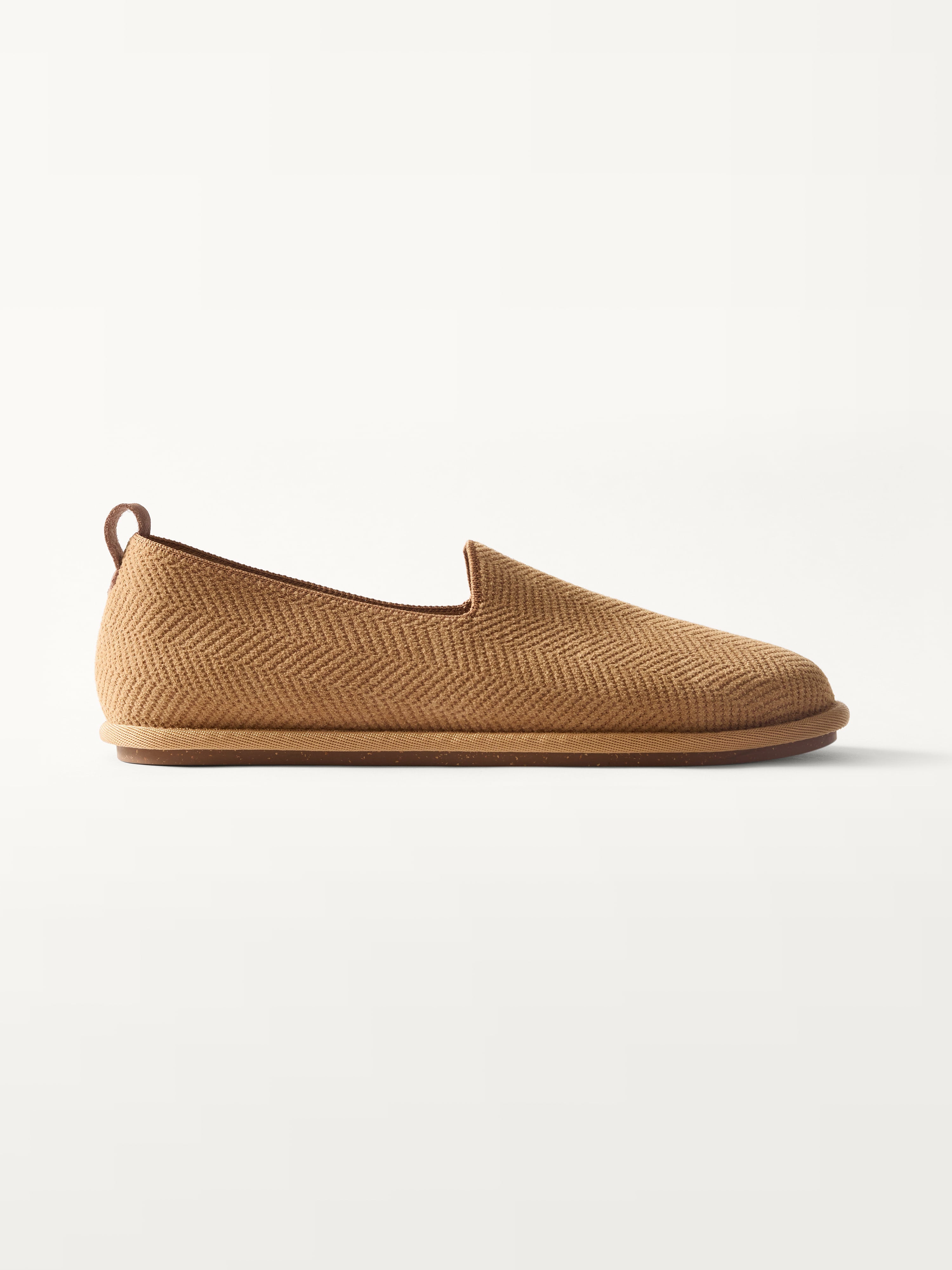 PLP | The Men's Cruiser Loafer in ReVelvet™ Pecan Herringbone shown from the side. 